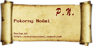 Pokorny Noémi névjegykártya